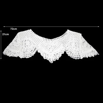 Beli Cvetovi Dvojni Stranski Vezene Izrez Ovratnik Čipke Žensk Necklines Accesseries Komplet za Obleko Scrapbooking
