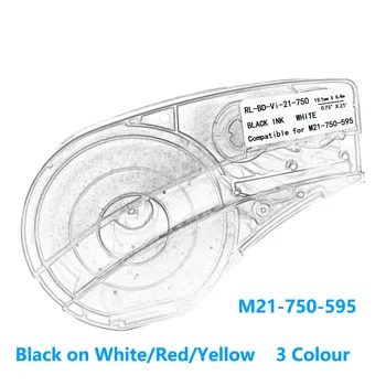 Bmp21 M21-750-595 Oznaka Trak Črno Na Belo, rumeno, Rdeče vinil film Združljiv za BMP21 Plus ID PAL LABPAL Oznaka Maker BMP21-LAB