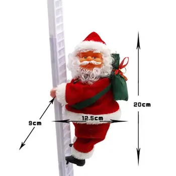 Božič Električni Santa Claus Plezalno Lestev Lutka Glasbo Creative Božič Dekor Otrok Igrača Za Novo Leto Darilo Božič Visi Drevo Ornament