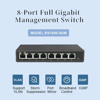 Brezplačna Dostava za 8 Port 10/100/1000Mbps Upravlja Stikalo Z IGMP / VLAN / vrata ogledalo ,8-port gigabit upravljanje stikalo