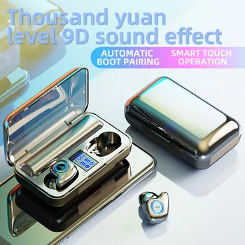 Brezžične bluetooth Slušalke 5.0 mini prstnih dotik 9D zmanjšanje hrupa IPX7 Nepremočljiva glasba/gaming slušalke