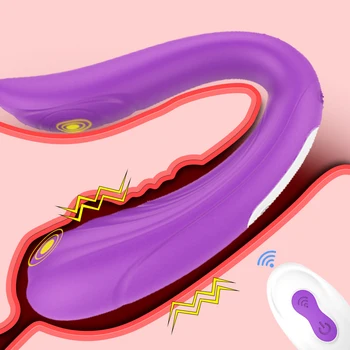 Brezžični Daljinski U Vibrator Adult Sex Igrače Za Pare, USB Polnjenje Dvojno Motorji z vibriranjem Dildo, Vibrator G Spot Klitoris Stimulator