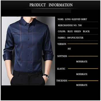 BROWON Moški Majica Črne Barve, Dolg Rokav (Zavoj navzdol Ovratnik Kariran Celoten Poslovni Slim Fit Priložnostne Srajce, Moške Obleke 2020