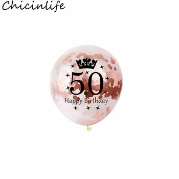 Chicinlife 10pcs 12 30/40/50 Happy Birthday Krono Konfeti Latex Balon Odraslih Oseb Obletnico Okraski Dobave