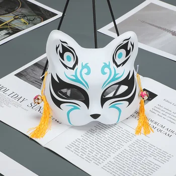 Cosplay Maškarada Festival Kostumi, Rekviziti Pribor Japonski Fox Maske Z Rese Bell PVC Fox Mačka Masko