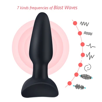Daljinsko Butt Plug 7 Frekvence Vibracij Magnetizem Vožnje Udarni Val Analni Čepi BDSM Igrač Intimno Blaga Za Masaža Prostate