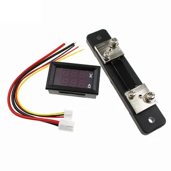 DC 0-100V/50A Mini Digitalni Voltmeter Ampermeter LED Dual Display Napetosti Sedanji Kazalnik Zaslonu Detektorja s Vzporedni