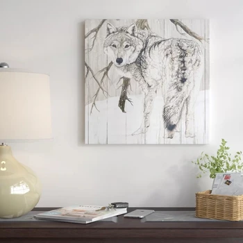 Doma Dekor Platno Sneg Wolf Živali Slike Wall Art Slik, Fotografij Darila Sodobne Veje Modularni Plakat, Dnevna Soba Okvir