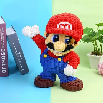 DUZ 8642 Igro Super Mario Velika Rdeča Slika 3D Modela 8498pcs DIY Mini Stavbe, Bloki, Opeke Igrača za Otroke, 35 cm