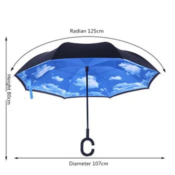 Dvojna Plast Anti UV Samostojno Stojalo Parapluie Pisane Windproof Povratne Zložljiv Dežnik Moški Ženske Sonce Dež Avto Obrnjenim Dežniki