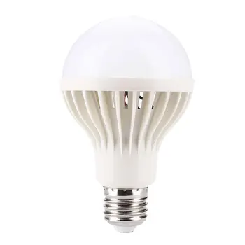 E27 12W LED Žarnica Svetlobo, Zvok Senzor PIR detekciji Gibanja Gospodinjski Bela