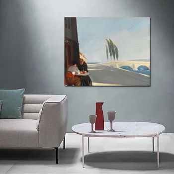 Edward Hopper Le Bistro Platno Barvanje, Tiskanje Dnevna Soba Dekoracijo Doma Moderne Stenske Umetnosti Oljna Slika, Plakati Sliko Okvir