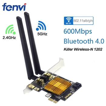 Fenvi N600 Dual Band 600Mbps PCI Express Brezžični vmesnik Wifi, Bluetooth 4.0 Morilec 1202 Wi-Fi PCIE Mreža Za Namizni RAČUNALNIK