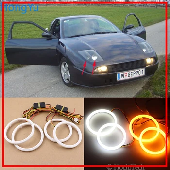Fiat Coupe 1993 1994 1995 1996 1997 1998 1999 2000 Bombaž Switchback LED Dvojno Barvo Angel Eye Bela Rumena vključite opozorilne luči