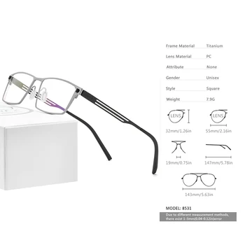 FONEX Čistega Titana Očal Okvir Moških 2020 Nov Recept Kvadratnih Očala Okvirji Ženske Kratkovidnost Optični Brezvijačno Očala 8531