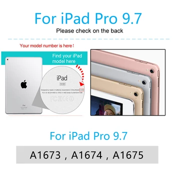 Funda iPad Pro 9.7 Primeru za Apple iPad Pro 9.7 2016 A1673 A1674 A1675 Auto Wake/Spanje na Magnetni Primeru Smart Cover Projekcijska Stojala Coque