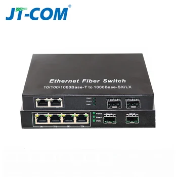 Gigabit Network SFP Vlaken Stikalo 1000Mbps SFP Media Converter 2 SFP Vlaken Vrata in 4 RJ45 Vrata 2G2/4E Optični Ethernet Stikalo