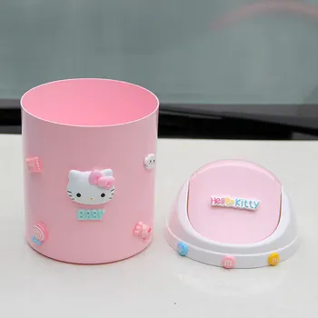 Helloo Kitty Mini Kante s Pokrovom Urad Jedilnico Cafe Tabela Odpadnih Košaro Avto Smeti Bin Recikliranje Majhne Smeti Mini Vedro