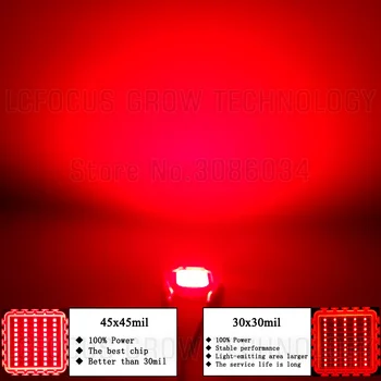 High Power LED Čip 10W temno Rdeče barve, 660nm 630nm Diode COB DIY 50 W 100W 200W LED Grow Light Za Zelenjave, Sadja Cvet Zaprtih Rastlin