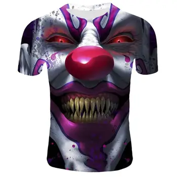 Horror Film Je Klovn Tshirt Moški/Ženske Hip Hop Ulične Tee Kul Oblačila Človek Vrhovi Joker 3D Print majica s kratkimi rokavi 2XS-4XL