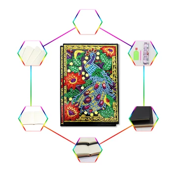 Huacan 5D DIY Diamond Slikarstvo Zvezke Pav Posebno Oblikovano Diamantno Art Mandala Vezenje Mozaik Božično Darilo Dropshiping