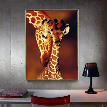 HUACAN 5D DIY Diamond Vezenje Celoten Zaslon Živali Žirafa Okrasnih Mozaik, Poln Kvadrat Diamond Slikarstvo Doma Dekor Darilo