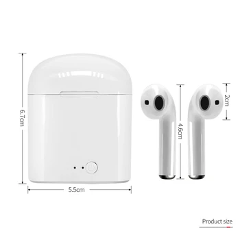 I7s TWS Brezžična tehnologija Bluetooth 5.0 Slušalke mini Air, Slušalke Čepkov z Mikrofonom Za iphone 6 7 Plus X XR XS Max Samsung S7 S8 S9 +