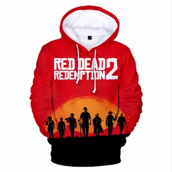 Igra Red Dead: Odkup 2 pulover s kapuco Moški Ženske Cosplay Hoodie Unisex Sweatshirts Puloverju Tiskanje 3D Kul Ulične Hoodie Jeseni