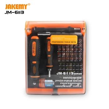 JAKEMY JM-6113 Strokovno gospodinjski diy orodja ergonomsko ročaj magnetni bitov priključek nastavljiva, prilagodljiva izvijač nabor