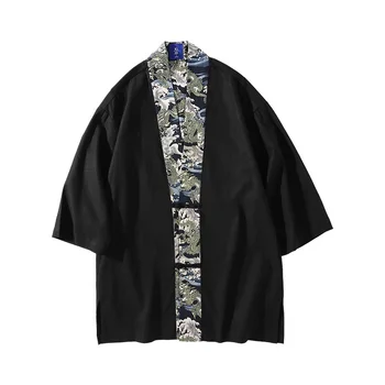 Japonski kimono jopico moških haori yukata moški samurai kostum oblačila kimono jakna moški kimono rokavi yukata haori KZ2020