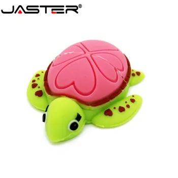 JASTER USB 2.0 tortoise flash drivecartoon animal memory stick mini srčkan želva palec disk 4GB 8GB 32GB 64GB pen drive