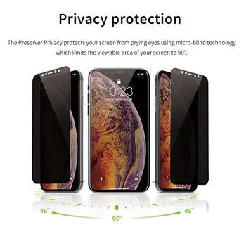 JCPAL Preserver Zasebnosti Stekla Zaščitnik Zaslon za iPhone XR Polno Kritje Film Zaščito Proti Peeping Kaljeno Steklo 9H 54295