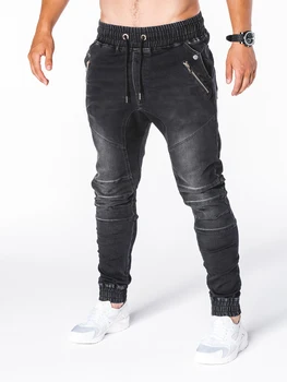 Jeans Sweatpants Moda za Moške Denim Tovora Hlače z Več žepi Vrečasta Moške Hlače Hlač Kombinezon Hlače Joggers