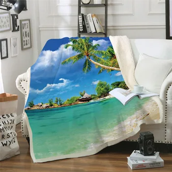 Kavč, blazine Joga mat Odejo klimatska naprava je odebeljena dvoslojno plišastih 3D digitalno natisnjena odejo plaži serije
