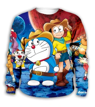 Kawaii Doraemon Nobita Nobi 3D galaxy tiskanja Otroci japonska Risanka anime hoodies majica baby boy girl Otroci priložnostne puloverju