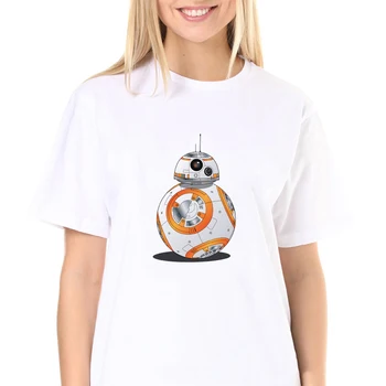 Kawaii Robot BB-8 Star Wars Filmov Majica s kratkimi rokavi Ženske Poletje Priložnostne Tshirts Tees Harajuku Vrhovi Ženskih majic Unisex Cothing