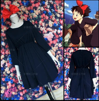 Kiki ' s Delivery Service Anime Cos Halloween Party Cosplay Čarovnica Kiki Človek, Ženska, Cosplay Kostum obleko+headdress+torba