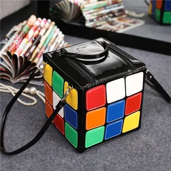 Korejska različica nove ustvarjalne osebnosti kocka oblike majhno vrečko tote box torbico vrečko lepa risanka trendovske