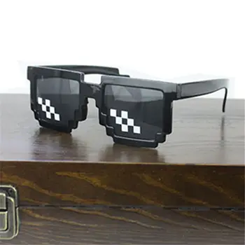 KUJUNY Smešno Mozaik Pixel sončna Očala Moški Ženske Thug Life Očala Klasična Stranka Rekviziti Očala 8-Bitno MLG Pixelated sončna Očala