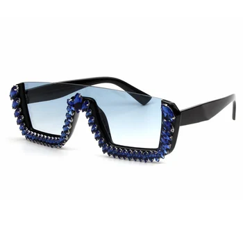 Kvadratni Luksuzni Nosorogovo sončna Očala ženske 2020 Ženske Kristalno sončna Očala Moških očala Za Žensko UV400 Oculos