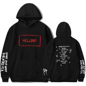 Lil Peep Hellboy Hoodies Moški/Ženske Hooded Ulične Sweatshirts Lil Peep Navijači Hoodie Harajuku Hip Hop Oblačila Prevelik Pulover S Kapuco
