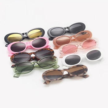 LongKeeper 2021 Ovalne sončna Očala Ženske Vintage Retro Krog Okvir Zelena Črna Hip Hop Sonce Očala Moda UV400 Očala