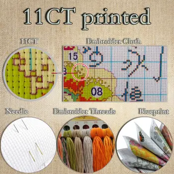 Malo miško je lubenica skp slikarstvo šteje natisnjena na platno DMC 11CT 14CT kompleti Navzkrižno Šiv vezenje needlework Set