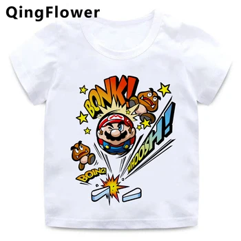 Mario Bros Mario t shirt majica s kratkimi rokavi tshirt camisas fantje dekleta poletje lep živali tiskanja camisas