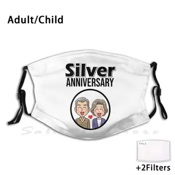 Maska Silver Obletnico Srebrna Obletnica Silver Obletnico Poroke Poroka 25. Obletnica 25 Let Poročen Srebro Nekaj