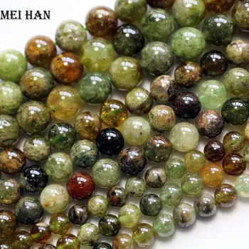 Meihan Brezplačna dostava (64beads/usmeritev) naravne 6 mm zelena granat nemoteno krog svoboden kroglice za nakit DIY izdelava načrta