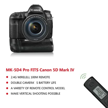 MEKE MK-5D4 PRO Battery Grip Z brezžičnim daljinskim upravljalnikom za Canon 5D Mark IV Fotoaparat kot BG-E20 Združljiv za LP-E6 LP-E6N Baterije