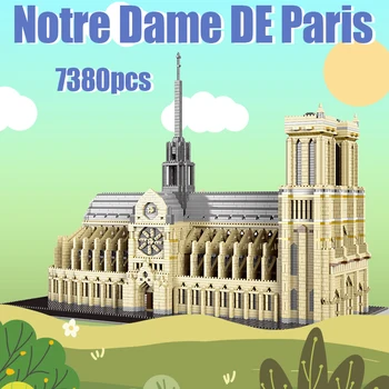 Mesto Znane Arhitekture Diamond Mini Bloki Notre Dame De Paris Bloki Ustvarjalca DIY Palača Potala zidarske Opeke Igrače Za Otroke