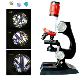 Mikroskop Izobraževalne Steblo Igrače Za Otroke Montessori 1200 Krat Vzorec Znanosti, Biologije Otroci DIY Novo Leto Tehnologije Darilo