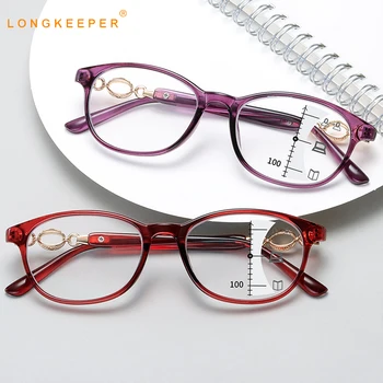 Moda Progresivna Multifokalna Obravnavi Očala Ženske Anti-modra Svetloba Očala Ženske Presbyopic Očala +1.0 +4.0